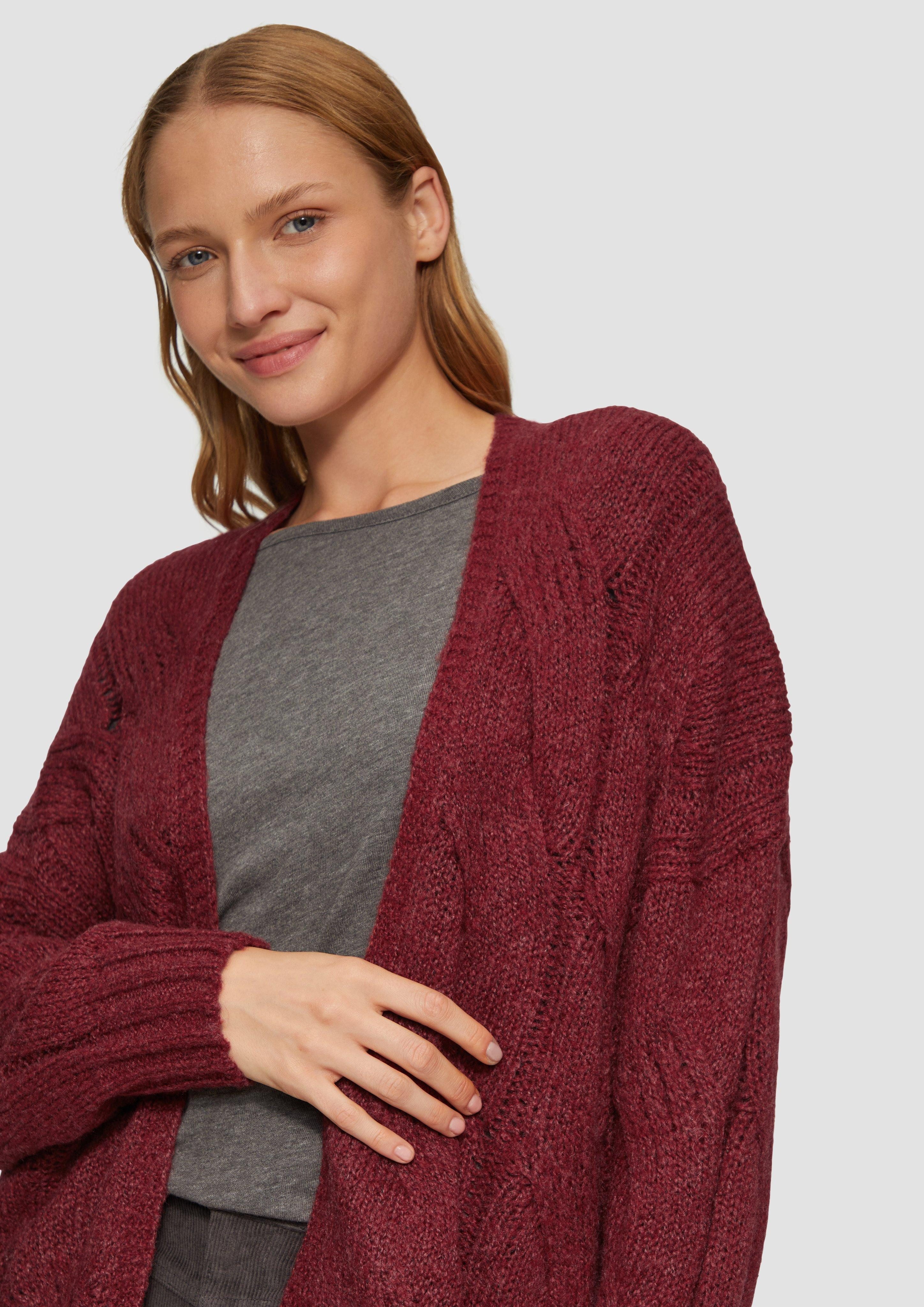 s.Oliver Strickjacke Strickjacke mit Zopfmuster im günstig online kaufen