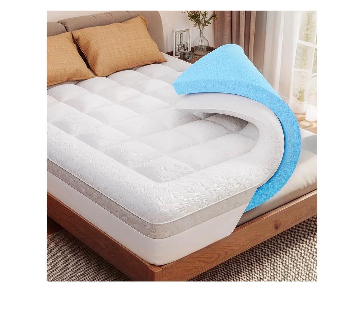UE Stock, Topper Premium Gel Memory Foam 180x200 cm Härtegrad H2 mittelweich, 10 cm hoch, Gelschaum, (Packung, 1-tlg), atmungsaktiver Bambusbezug, rutschfest
