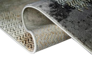 Wollteppich Wollteppich Luxus abstrakt aus Naturfasern in beige grau creme, Carpetia, rechteckig, Höhe: 7 mm, Maschinengewebt
