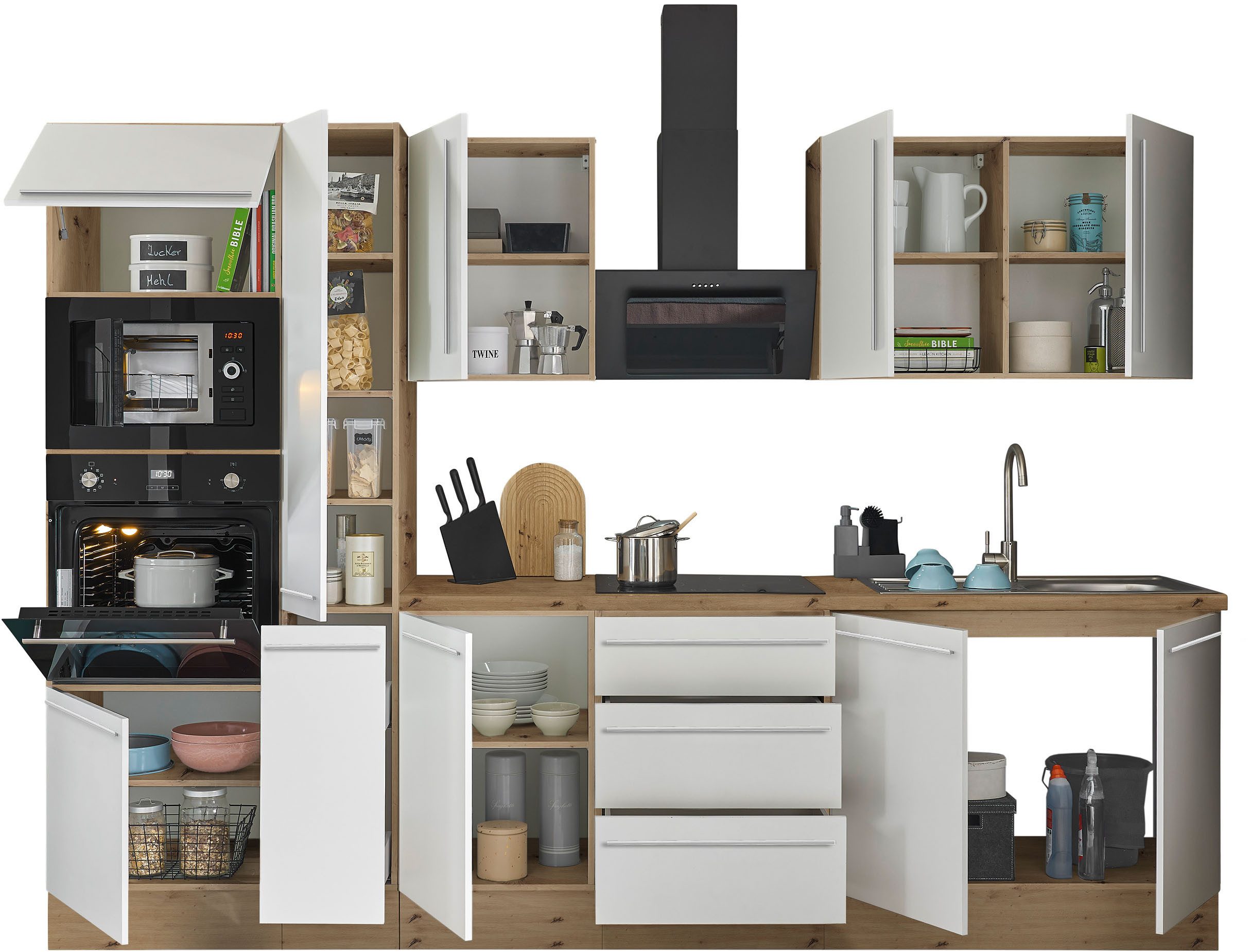 KOCHSTATION Küchenzeile Florida, Breite 300 cm, wahlweise mit E-Geräten,Sof günstig online kaufen