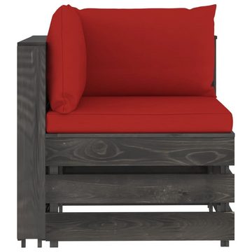 vidaXL Gartenlounge-Set 2-Sitzer Outdoor-Sofa mit Kissen Grau Imprägniertes Kiefernholz