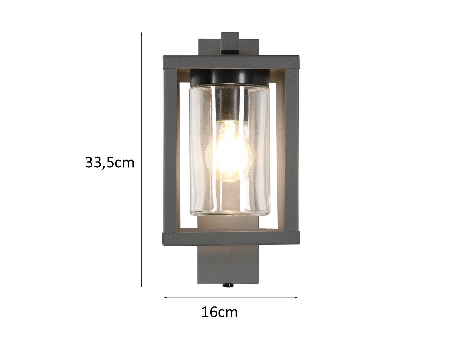 TRIO Leuchten LED Außen-Wandleuchte, Tageslichtsensor, LED wechselbar, warmweiß, Wandlaterne Anthrazit 33cm, Fassadenlampe Hauswand, Terrassenleuchten