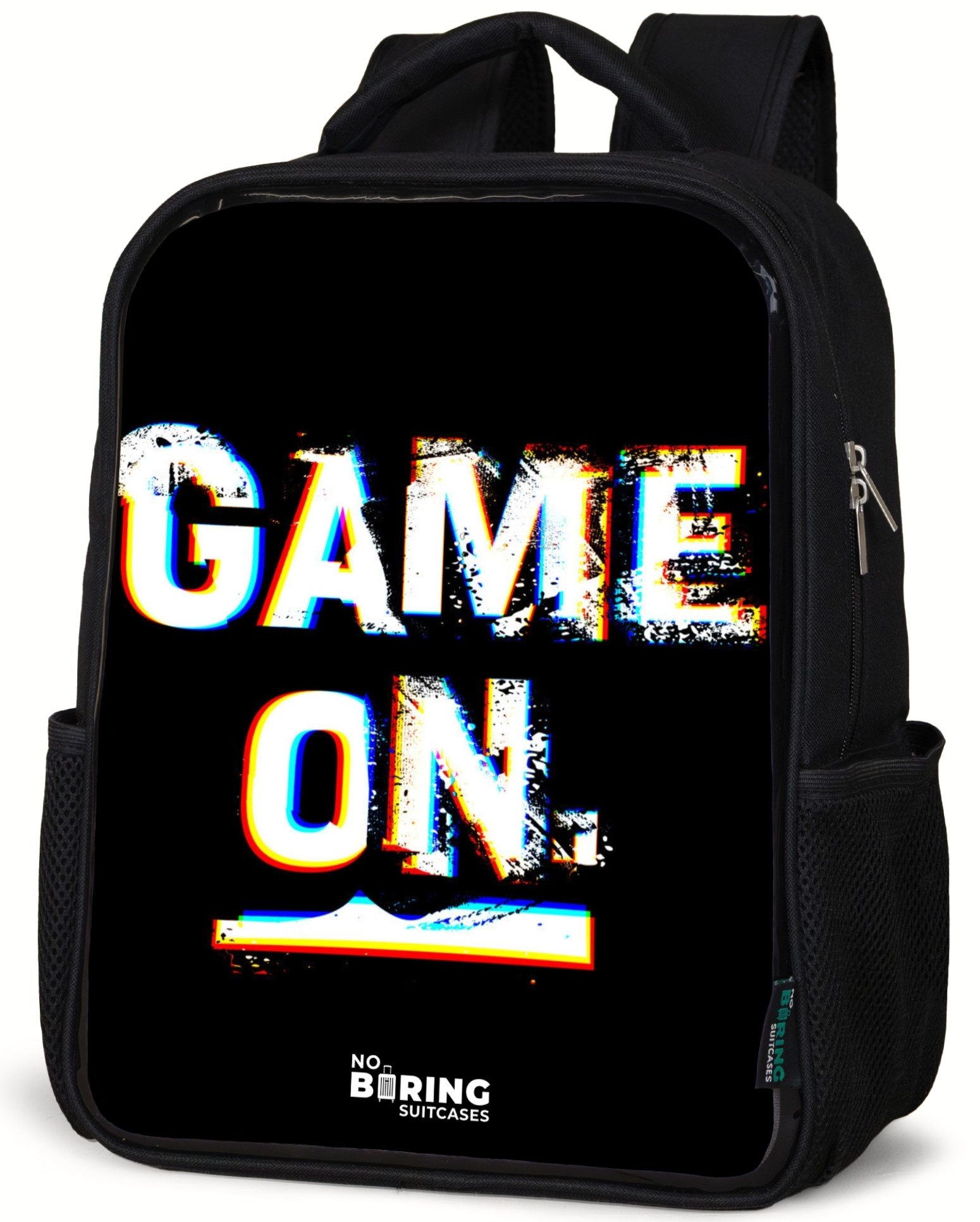 NoBoringSuitcases.com© Rucksack Das Spiel läuft in Schwarz und Weiß, Kinderrucksack Schwarz, Schulrucksack, Freizeitrucksack Jungen Mädchen