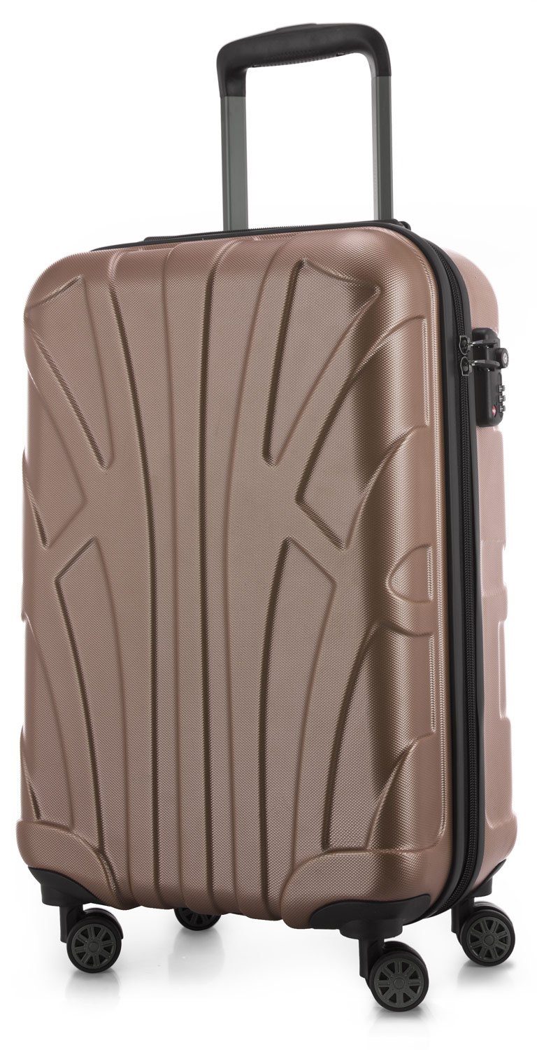 Zum supergünstigen Preis angeboten Suitline Handgepäckkoffer TSA Zahlenschloss, 4 Packvolumen Gold cm, 33 L Leicht, Robust, S1, Rollen, 55