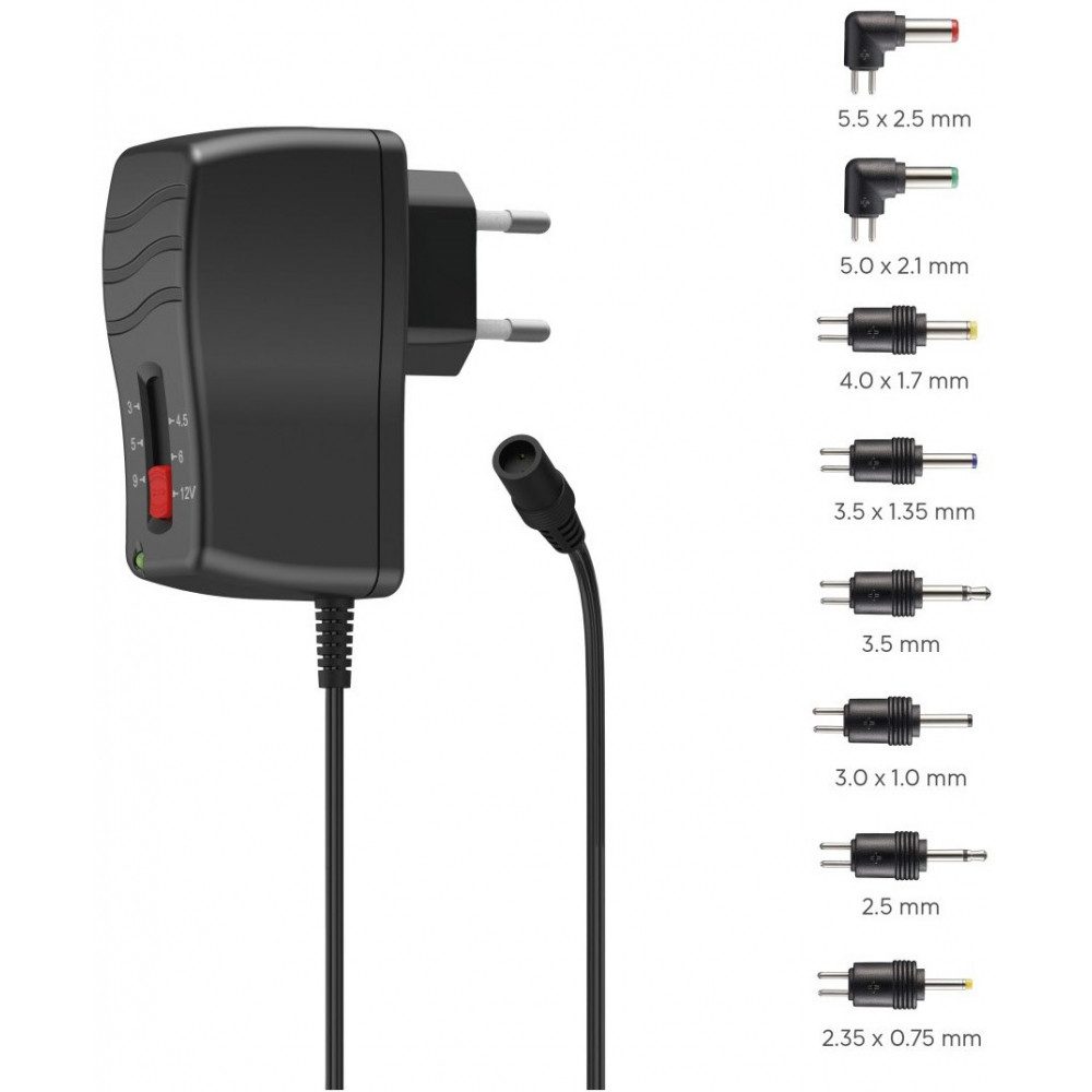 Hama Hama 12W Schaltnetzteil mit 8 Adaptern für Geräte. Steckernetzteil