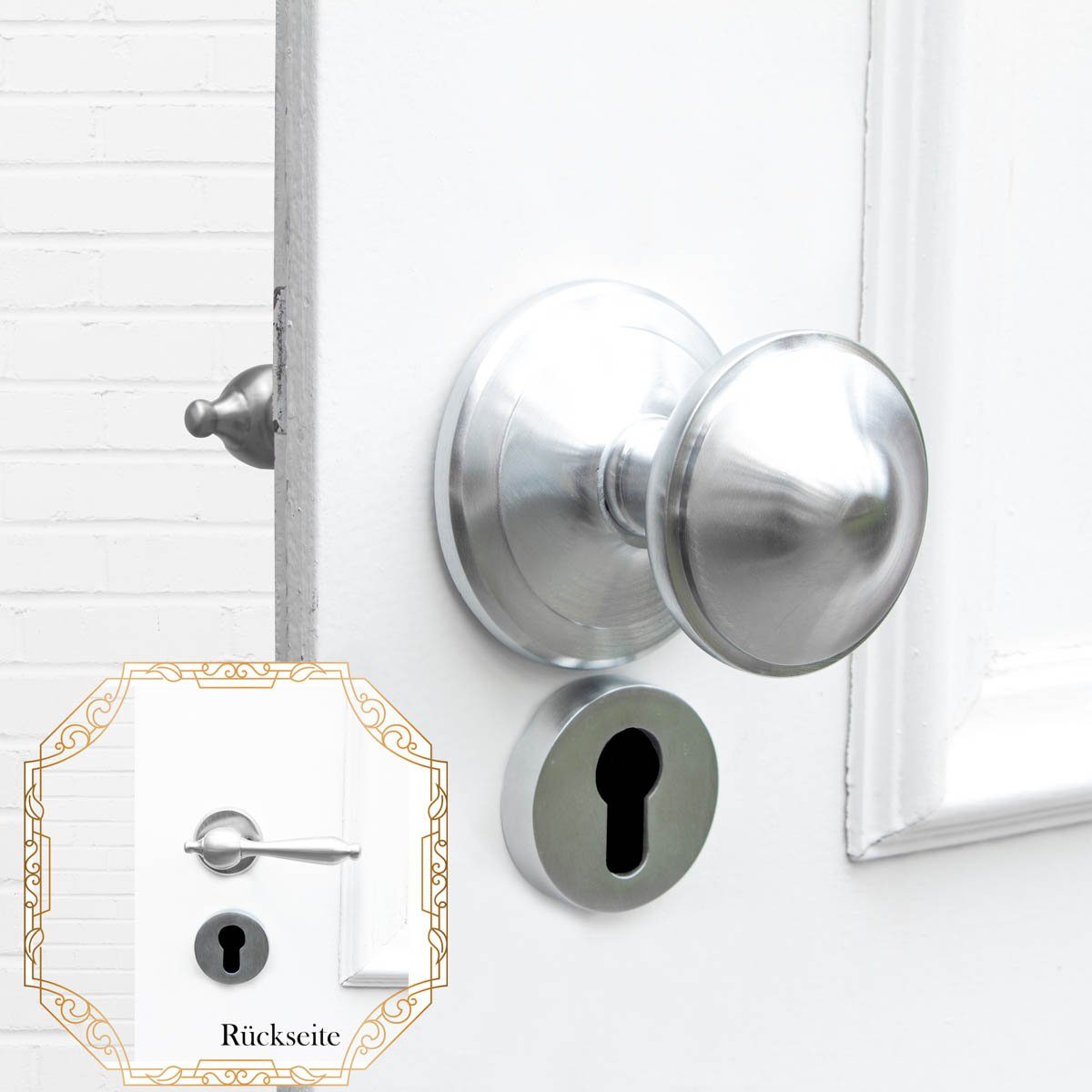 Antikas Türbeschlag Türbeschlag mit Türklinke & Knauf für Haustüren-festste günstig online kaufen