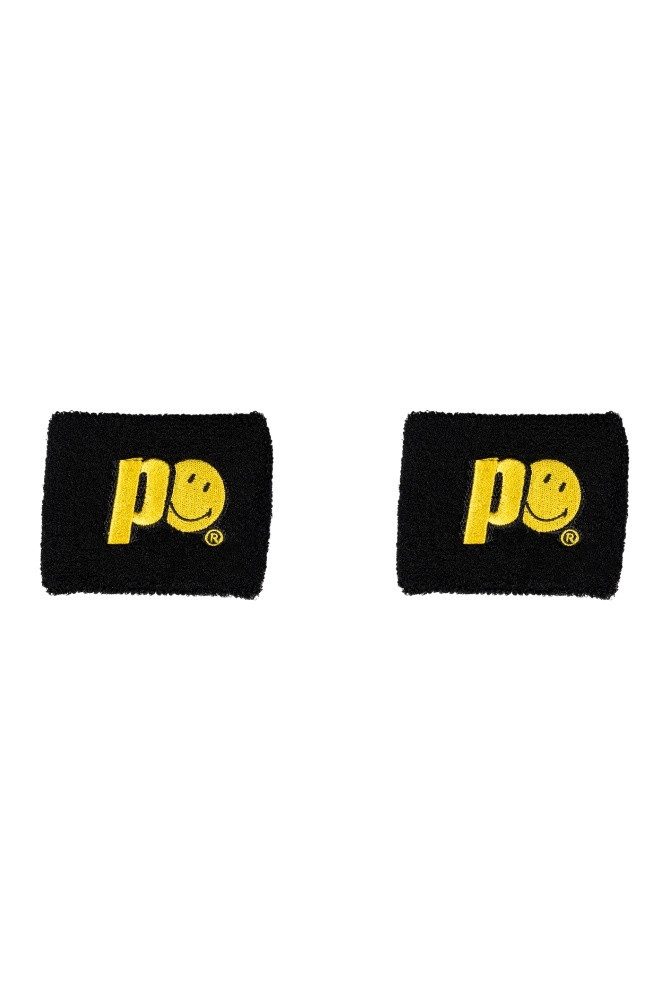 Prince Stirnband x Smiley Schweissband Logo Small schwarz - 2 Stück