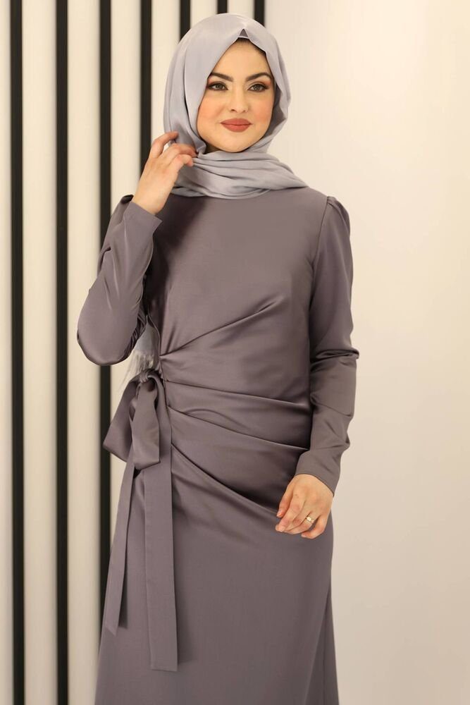 Modavitrini Satinkleid Damen Hijab Abendkleid langärmliges günstig online kaufen