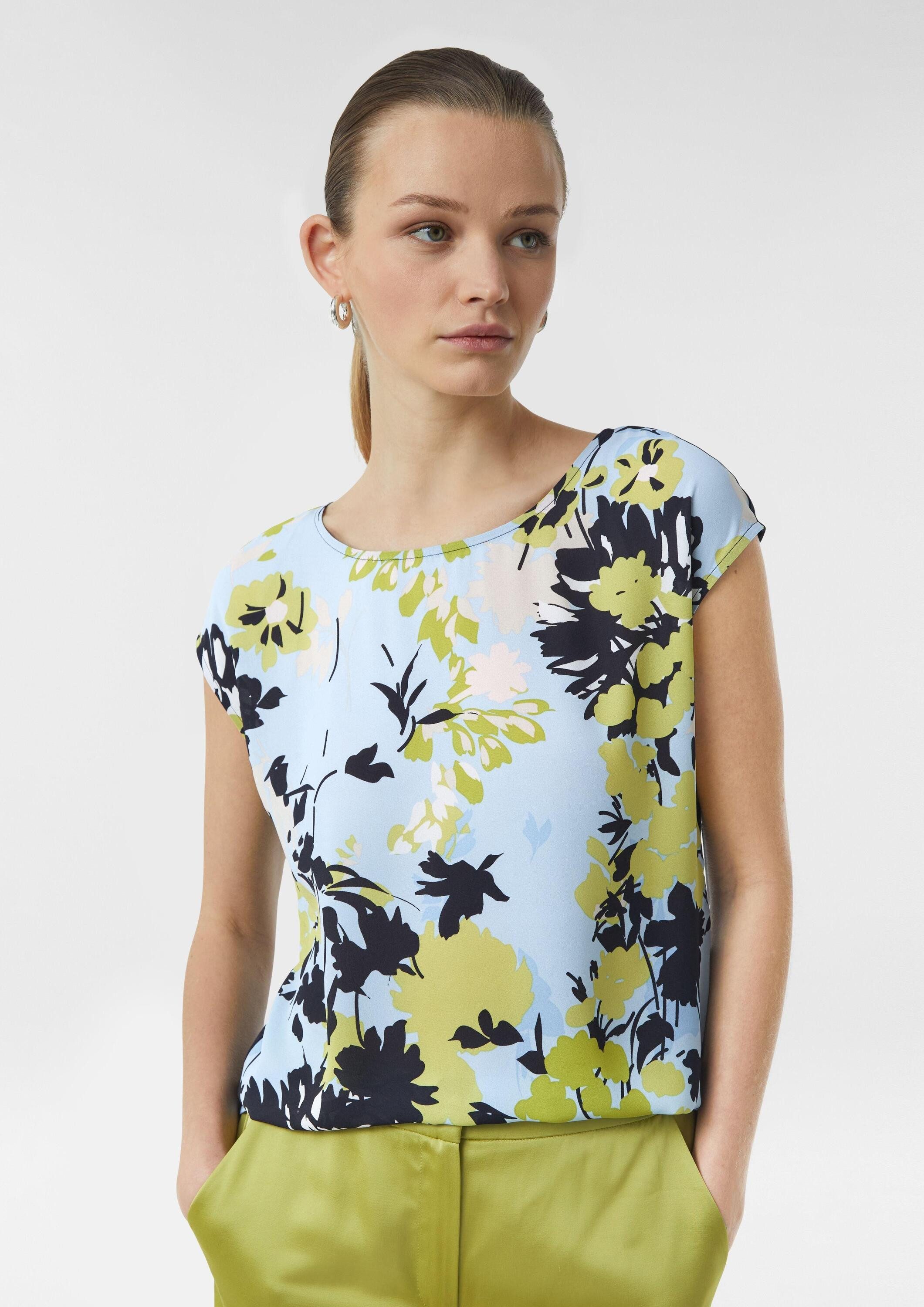 comma Kurzarmshirt T-Shirt Блузкиshirt im Fabricmix