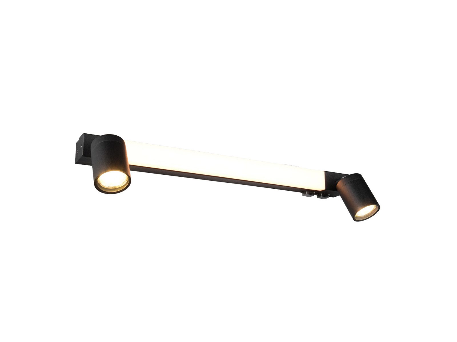 TRIO Leuchten LED Spiegelleuchte mit Schalter & 2 Strahlern, Breite 60cm, Memoryfunktion, LED fest integriert, LED wechselbar, Neutralweiß, Warmweiß, Badezimmer Spiegel-Lampe, Bad Spots inkl. GU10 LED