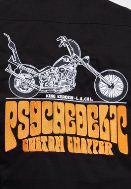 KingKerosin Funktionshemd K.K. Adventure Gear - Psychedelic Custom Chopper mit herausnehmbarem Softshell-Innenfutter