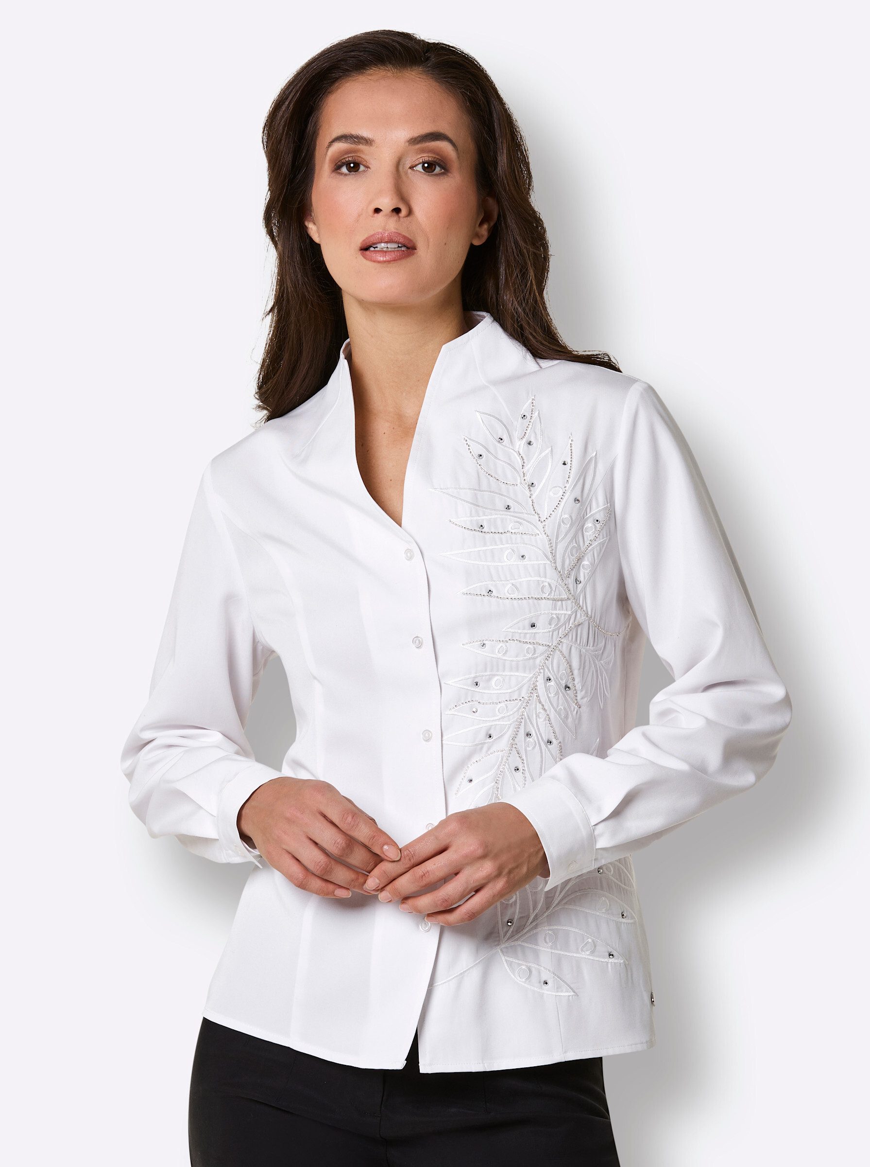 Klassische Bluse Modal-Bluse Langarm