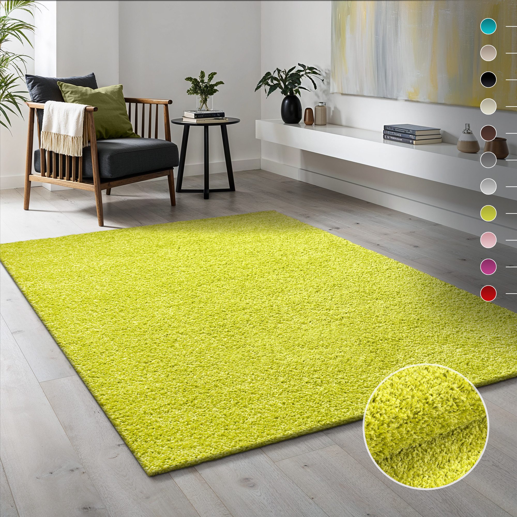 Sanat Hochflor-Teppich LOCA, auch als Läufer und in Rund, rechteckig, Höhe: 30 mm, Wohnzimmer, Langflor, Shaggy, Schlafzimmer