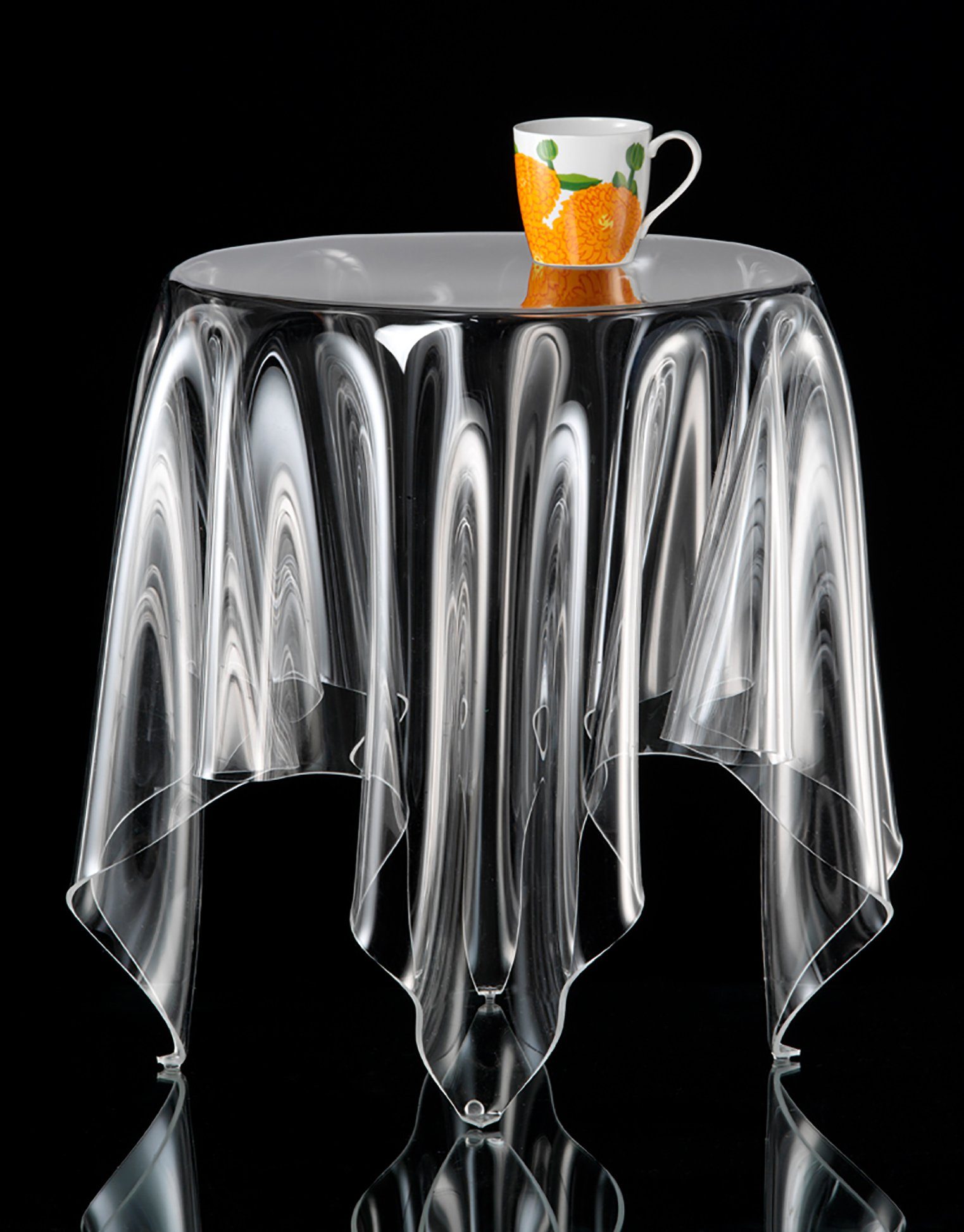 Essey Beistelltisch, Couchtisch, Grand Illusion, Acryl, Ø 42 cm, transparent