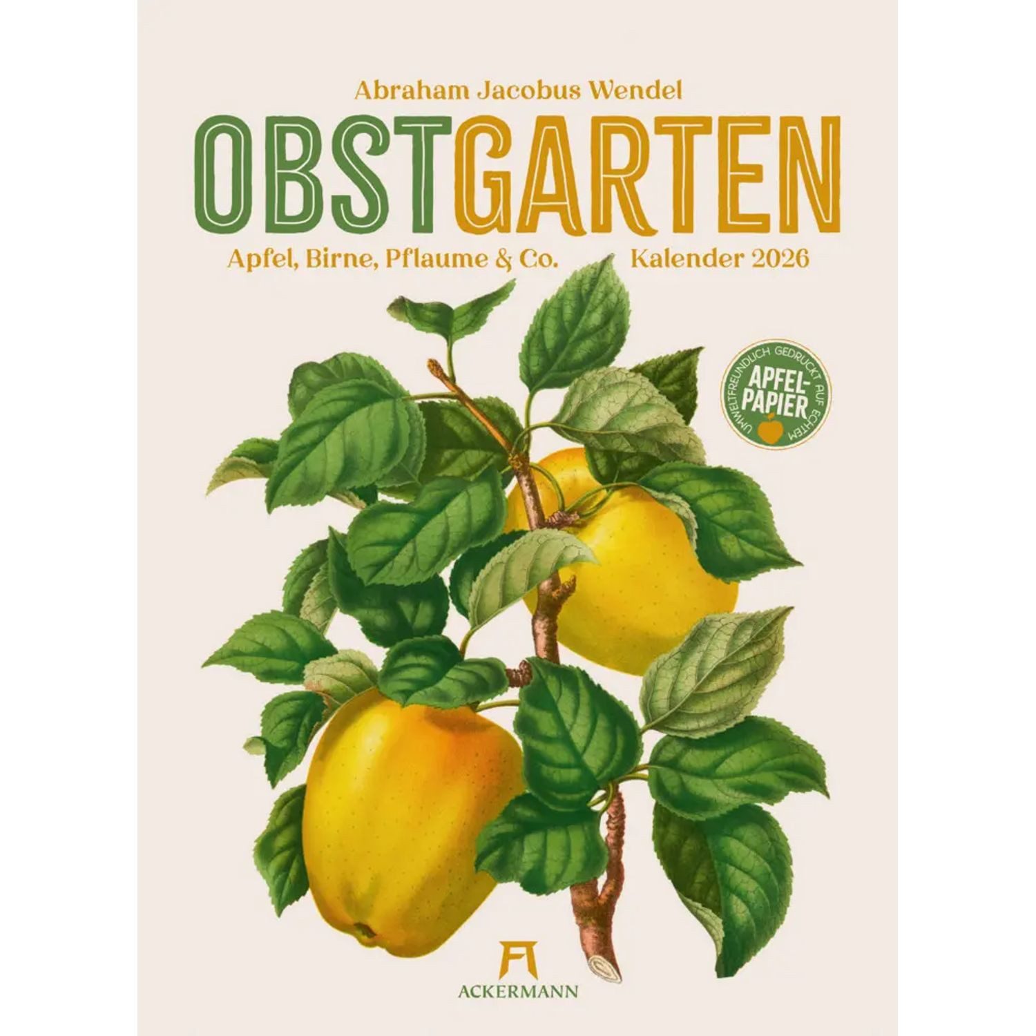 Ackermann Wandkalender Obstgarten Kalender 2026, Apfel, Birne, Pflaume & Co.