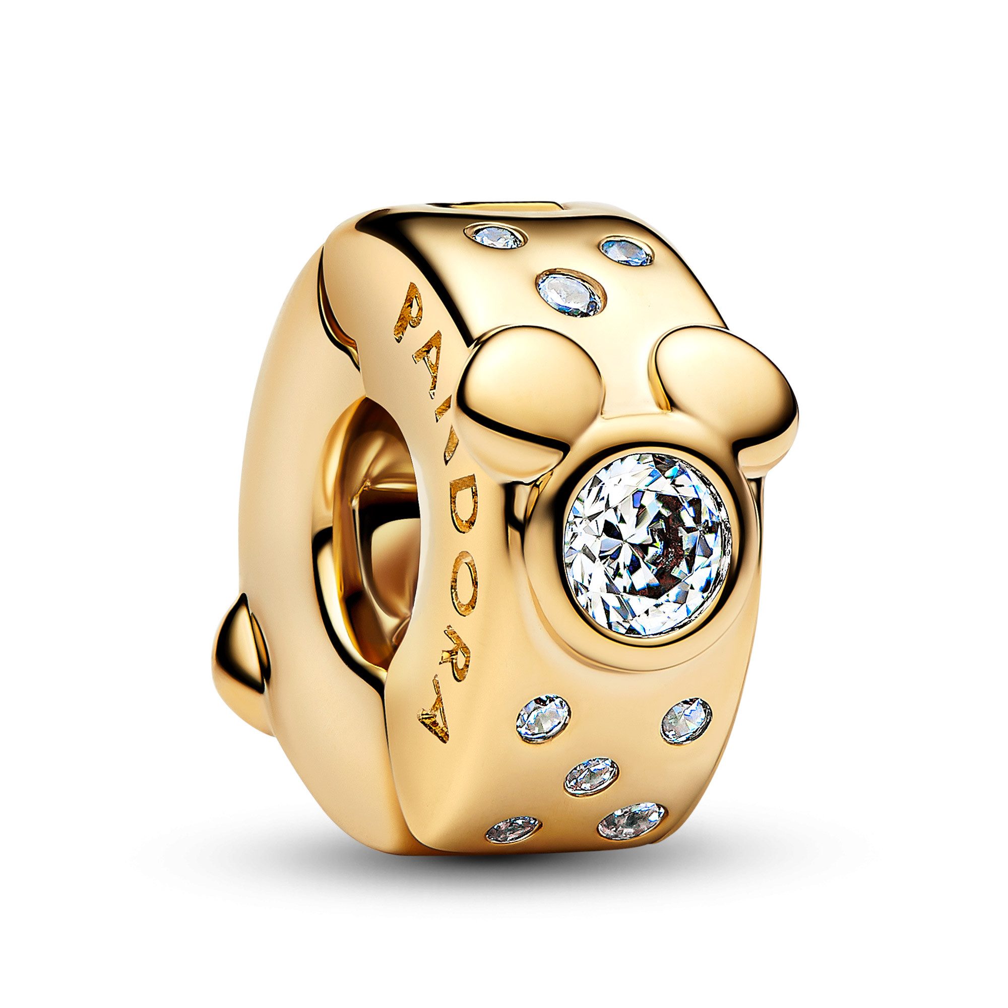 Pandora Charm-Einhänger Clip-Charm Goldfarben Disney Micky & Minnie Maus