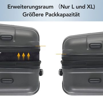 Flieks Hartschalen-Trolley, 4 Rollen, Handgepäck Trolley Hartschalen Koffer Volumenerweiterung Reisekoffer