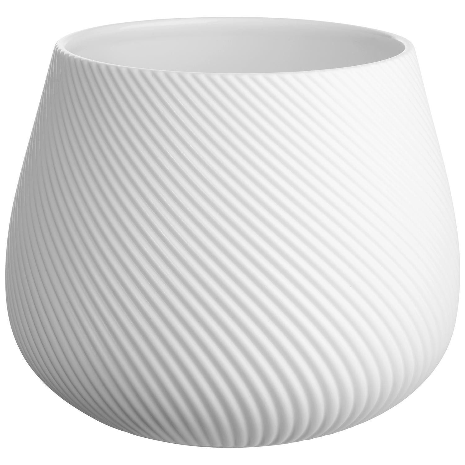 ASA SELECTION Tischvase Vase RICA, Weiß matt, Ø 19,7 x H 16 cm, (1 St), Porzellan, Rillenoptik