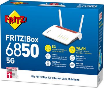 AVM FRITZ!Box 6850 5G Router - Integriertes LTE Modem - Mobilfunk WLAN-Router