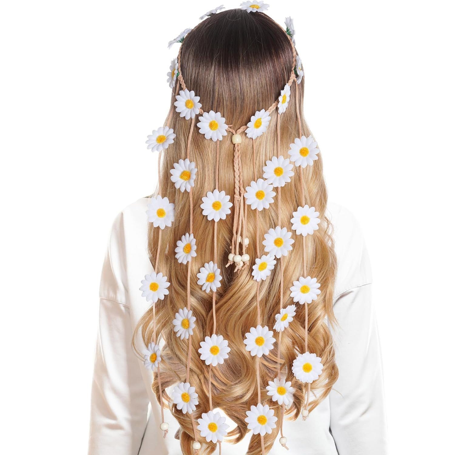 Haarschmuck Damen Haarspange Weiß Sonnenblume MAGICSHE Diadem