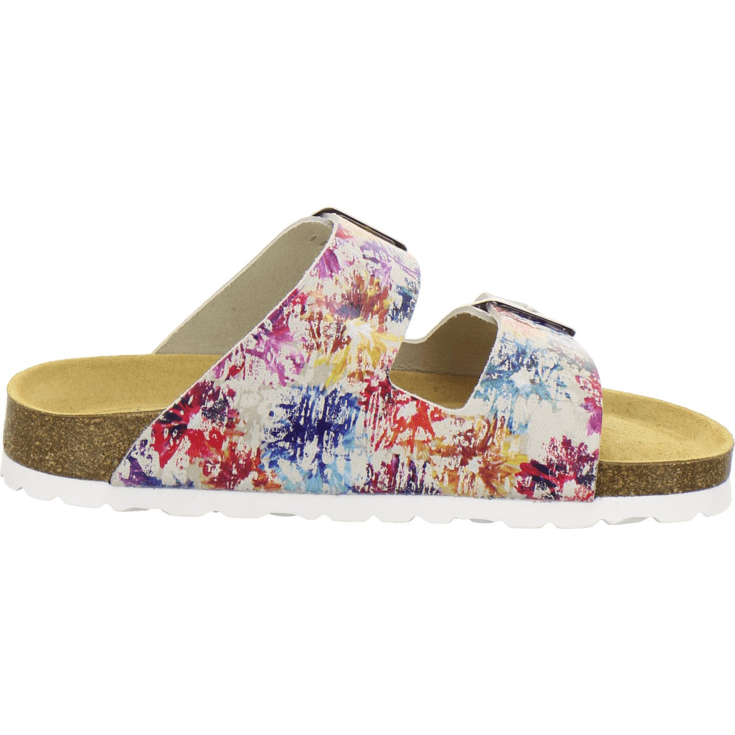 AFS-Schuhe 210099 Zweischnaller Pantolette für Damen mit Fußbett, bequeme Sandalen aus Leder