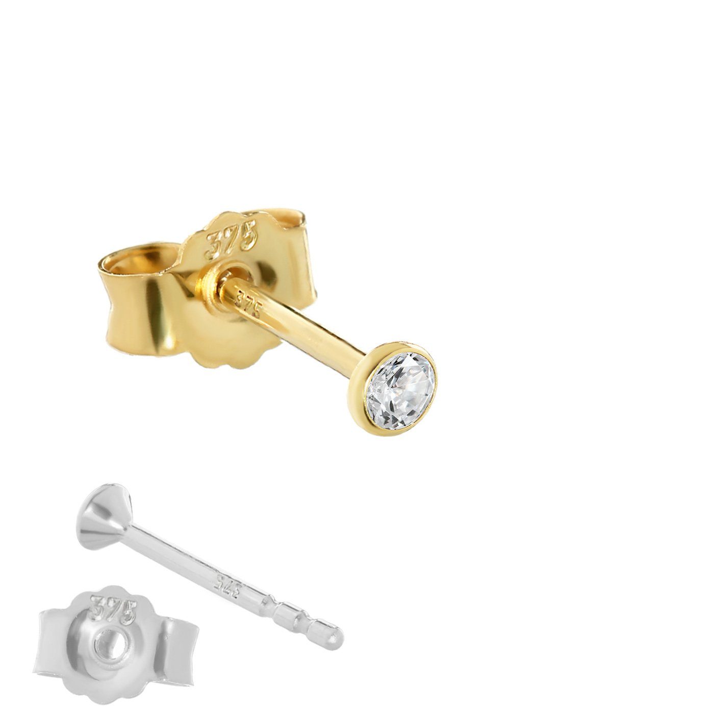 NKlaus Single-Ohrstecker Einzel 2,3mm Ohrstecker Gelbgold 375 Gold Ohrring günstig online kaufen