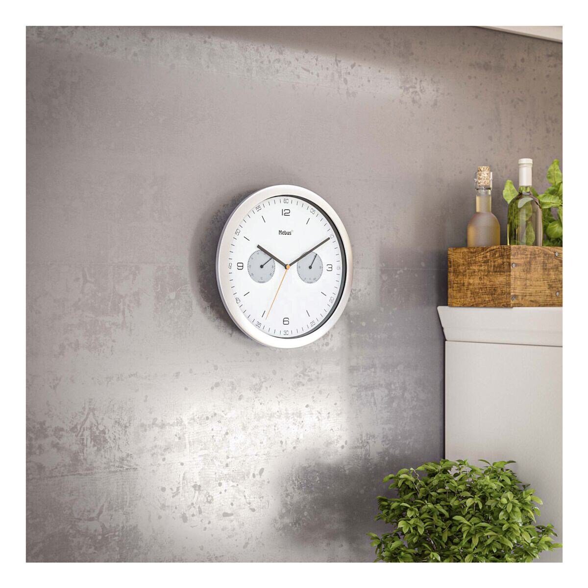 Mebus Wanduhr (mit Hygro- und Thermometer, Ø 26,5 cm) – Bild 5 von 5