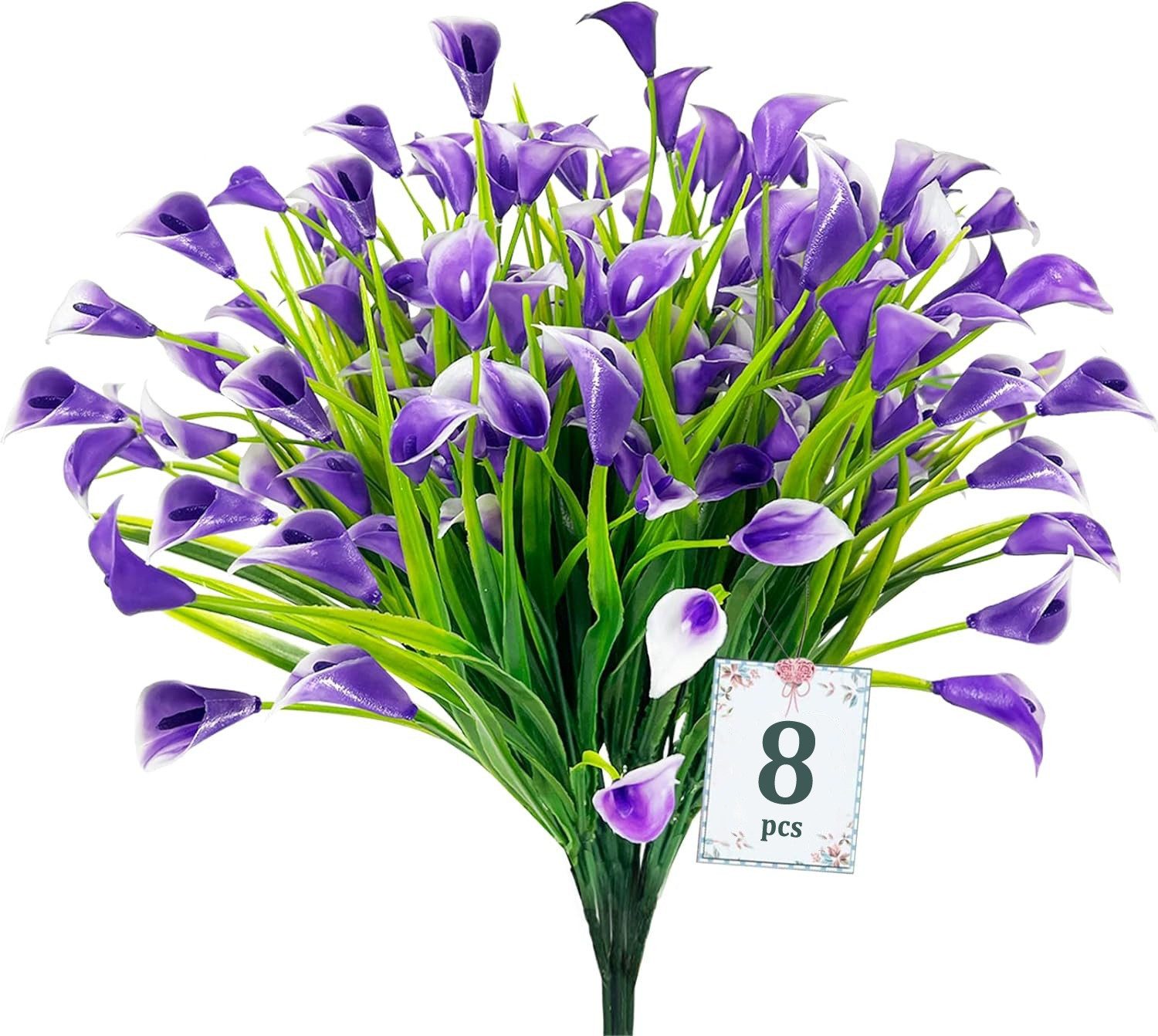 Kunstblumenstrauß 8 Stück Kunst Calla-Lilien Sträuße, günstig online kaufen