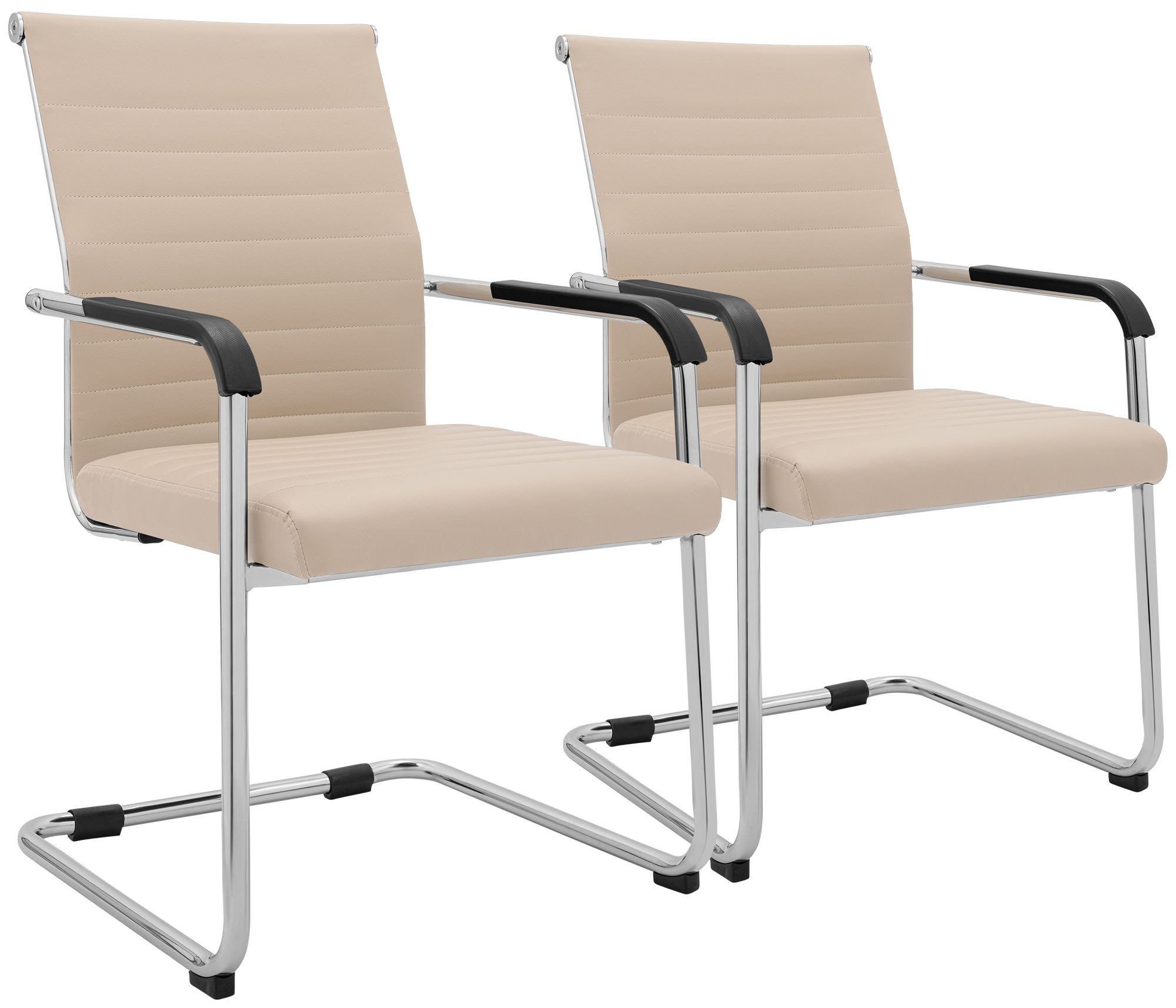 CLP Besucherstuhl Hakon (2er Set), gepolstert in Lederoptik, mit Armlehnen