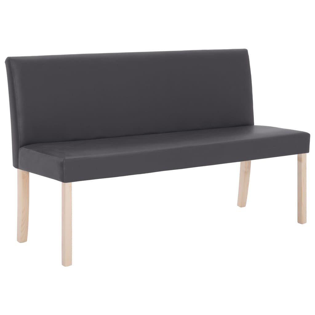 furnicato Truhenbank Bequeme Flurbank 139,5x54x85,5 cm Grau und Natur mit Massivholzrahmen, Gepolsterte Sitzbank mit Schaumstofffüllung für den Eingangsbereich