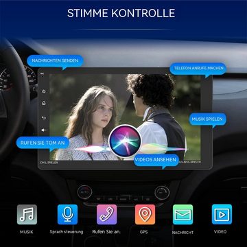 Hikity 1Din 9" Touchscreen Abnehmbarer Bildschirm MP5 Player Carplay Android Autoradio (FM Radio, Spiegel Link Bluetooth)