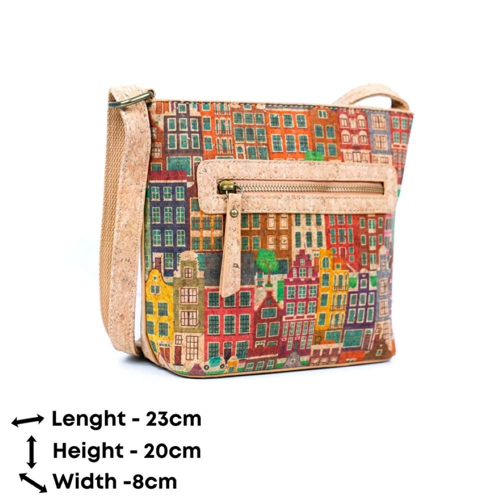 Goodman Design Umhängetasche Bedruckte Umhängetasche für Damen mit Kork, Stabile Verarbeitung und angenehme Haptik