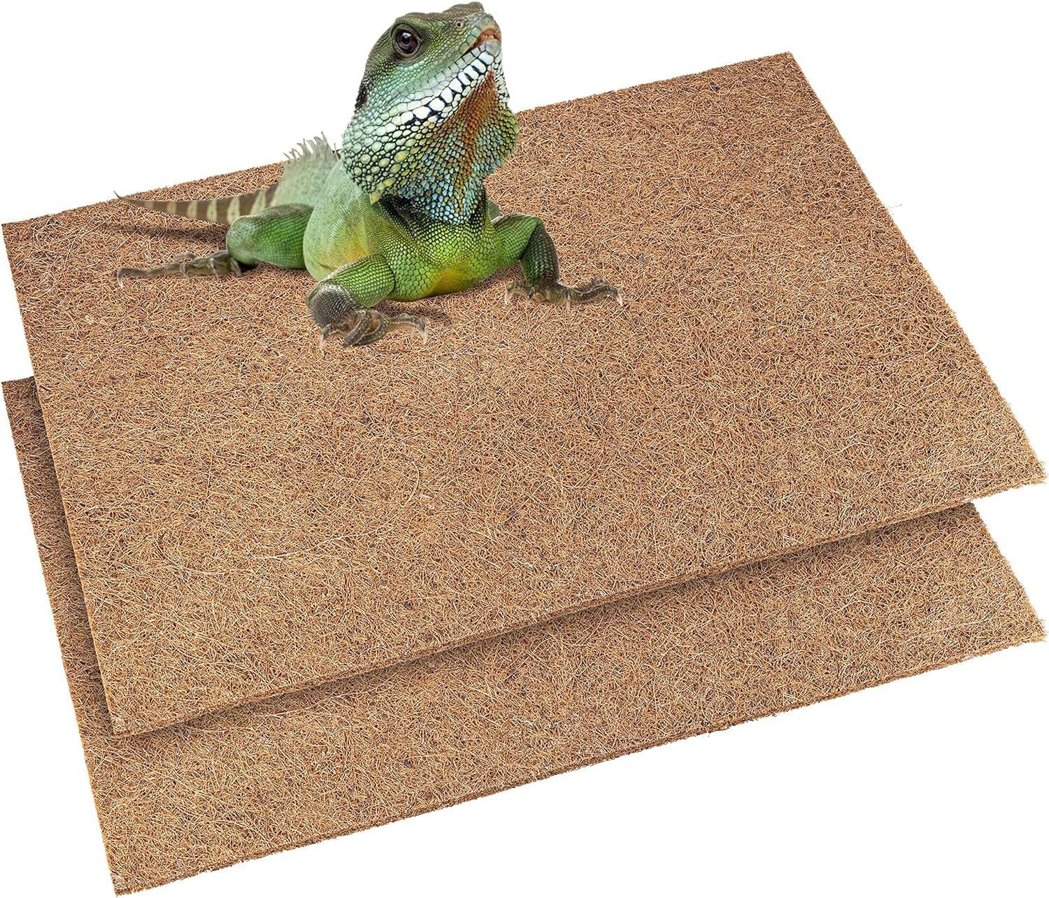 Nagerteppich.de Kleintierstreu Reptilien Teppich für Terrarium 60x40 cm, 2er Set, Kokosmatte