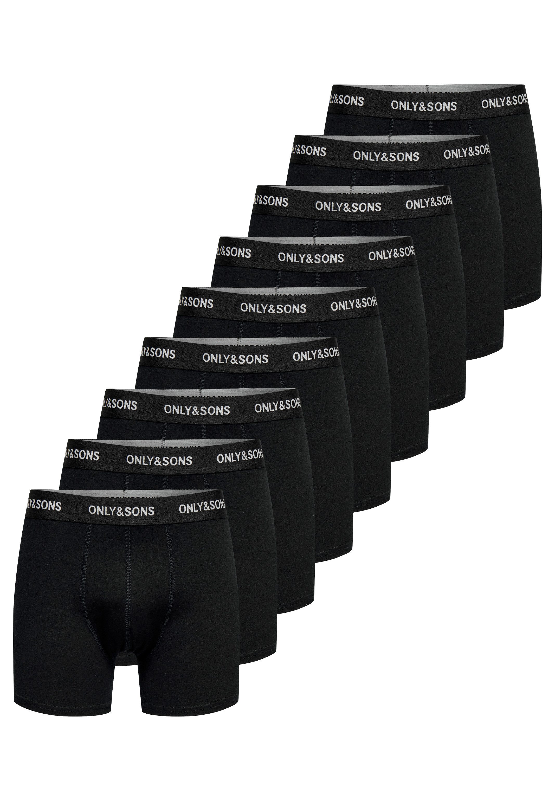 ONLY & SONS Retro Boxer 9er Pack Basic (Spar-Set, 9-St) Retro Short / Pant - Baumwolle - ohne Eingriff - Blickdicht