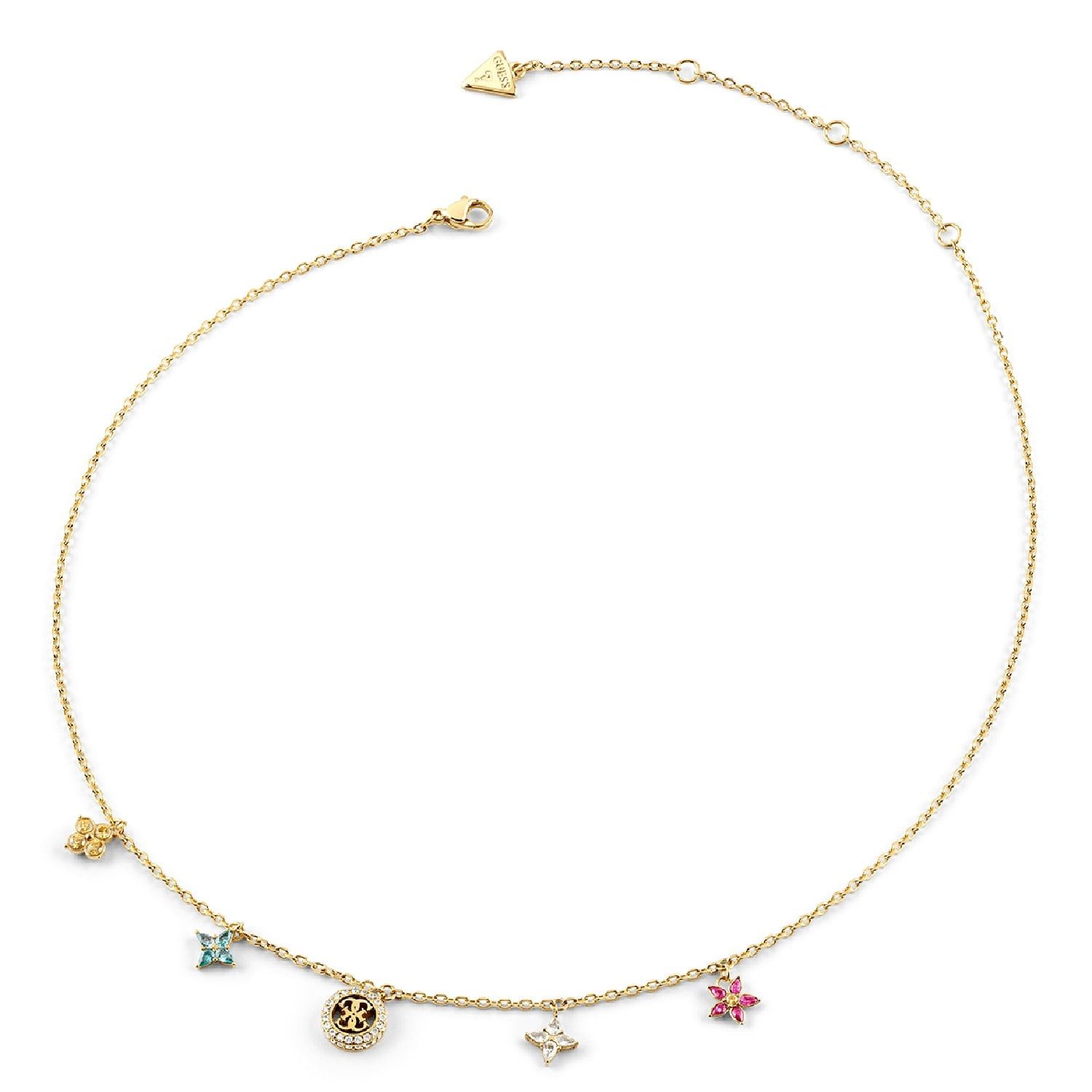Guess Kette mit Anhänger Flower Charms Bunt/Goldfarben