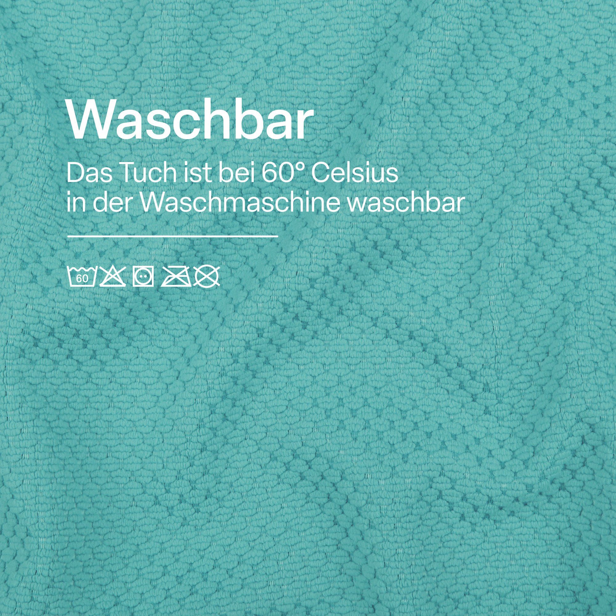 40x60 Geschirrtücher 20336 Microfasertuch - Handtuch hochwertig 300g/m² Qualität) cm, - Mikrofasertuch (Polyester, 2-tlg., Reinigungstuch Bestlivings Türkis