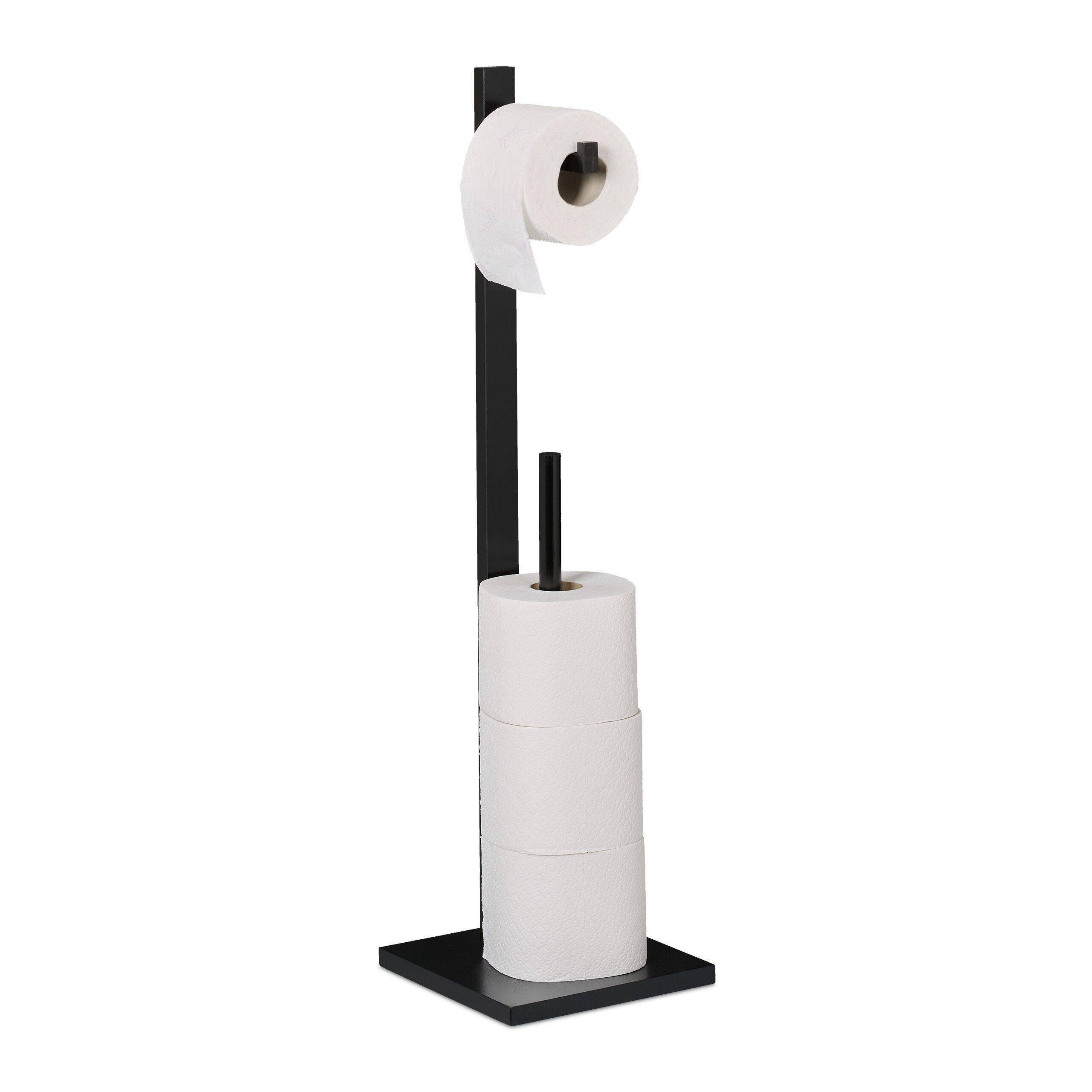 relaxdays Toilettenpapierhalter für 5 Rolle (1-St), schwarz günstig online kaufen