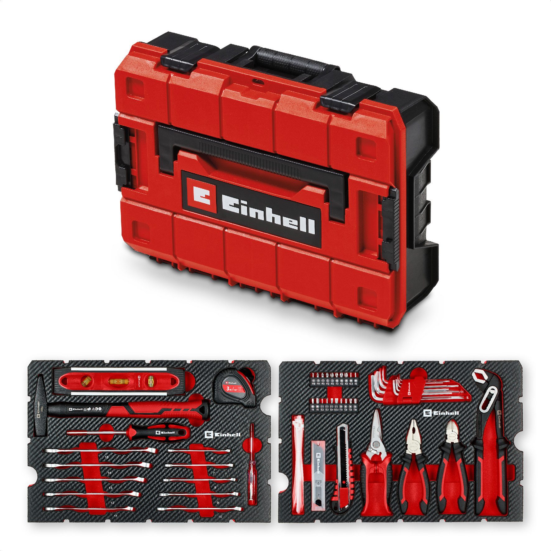 Einhell Werkzeugkoffer Werkzeugset Umzug, 79-tlg., kompatibel mit Einhell E-Case System