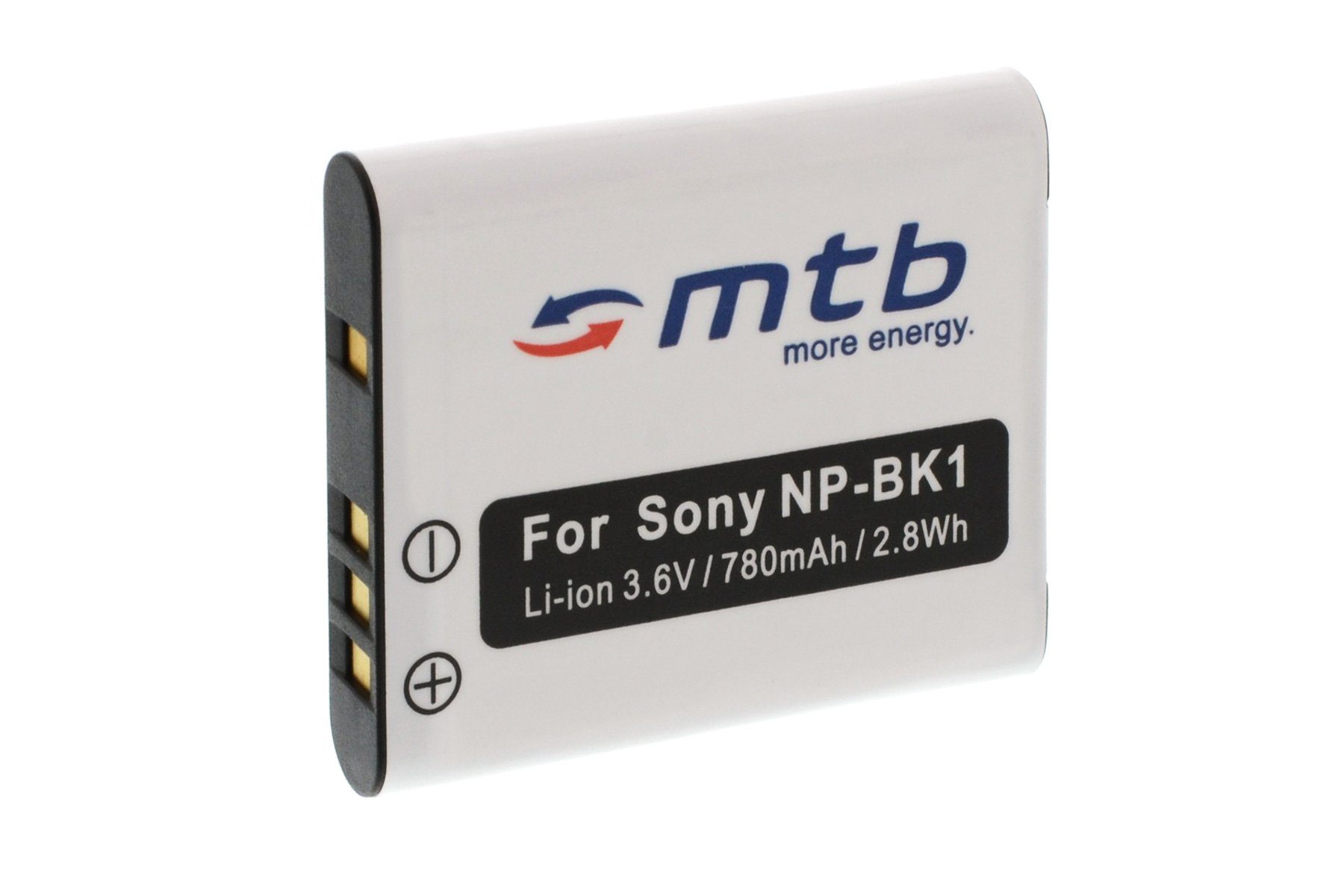 mtb more energy [BAT-361 - Li-Ion] Kamera-Akku kompatibel mit Akku-Typ NP-BK1 780 mAh (3,6 V), passend für: Sony Cyber-shot DSC-S750, S780, S950, S980, W180, W190, W370… | Akkus und PowerBanks