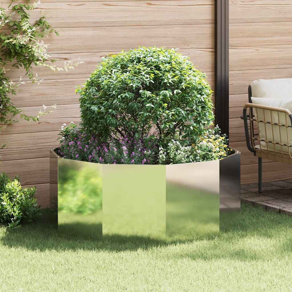 vidaXL Blumentopf Pflanzkübel Silber 120 x 120 x 50 cm Verzinkter Stahl (1 St)