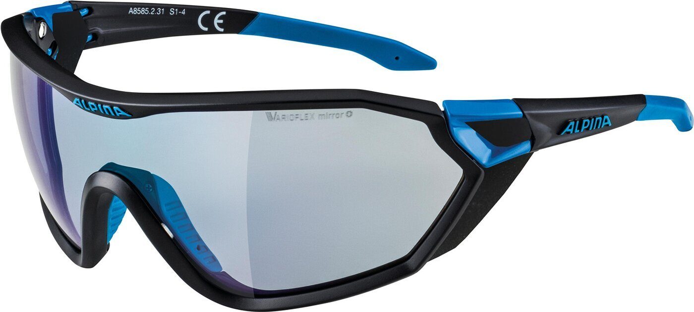 Alpina Sports Sonnenbrille ALPINA S-WAY V BLACK MATT-CYAN