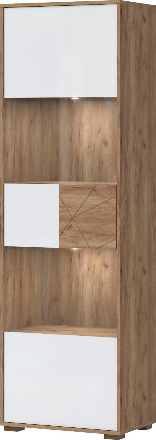 OTTO home Glasvitrine Stela (H/B/T): 193,6/62,1/40,6cm) mit Push-to-open und Soft-Close-Funktion