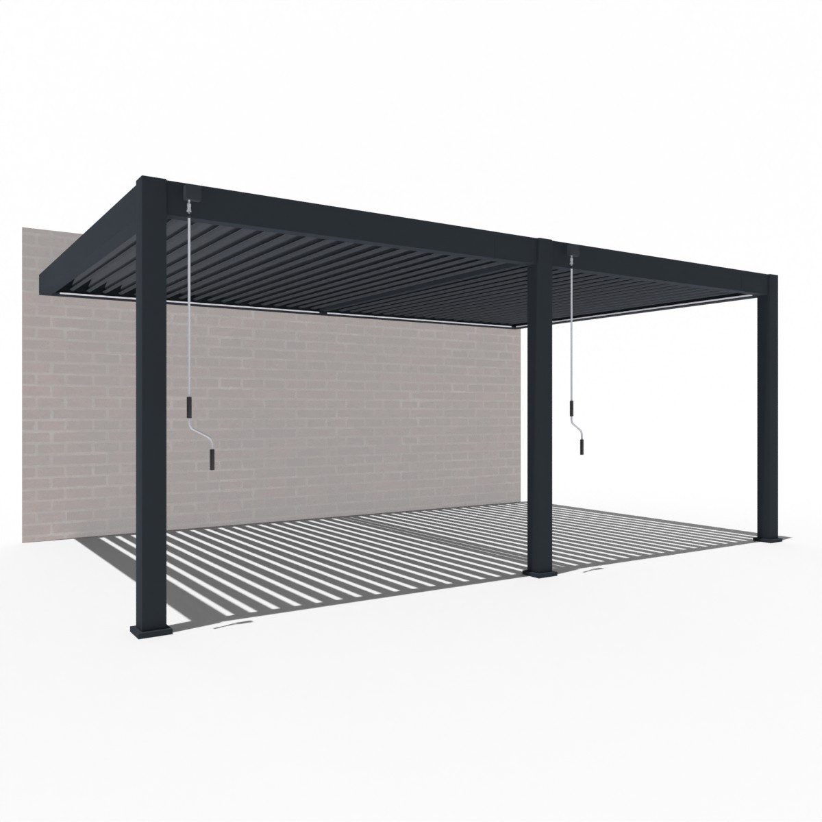 Weide Pergola Deluxe Plus Wand Pergola Voll Aluminium 4 x 8 M Wand