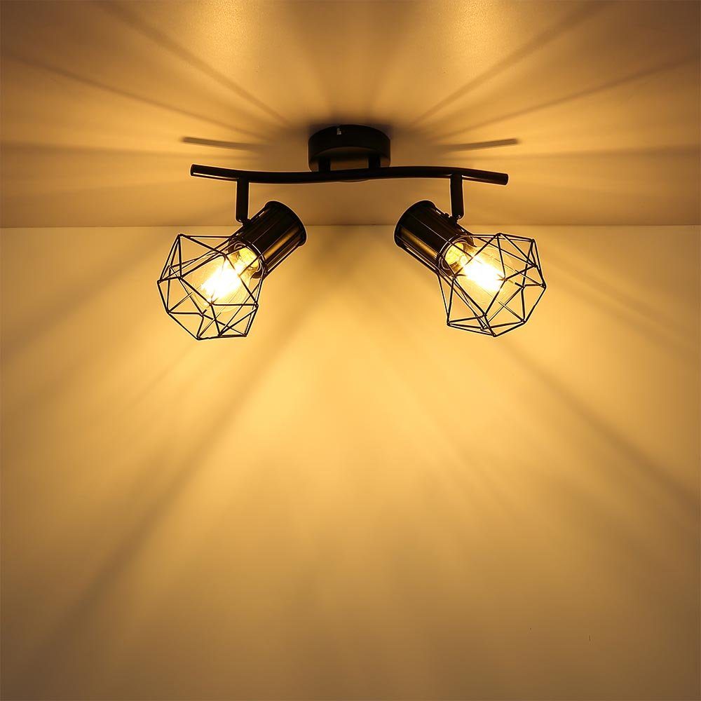 etc-shop LED Deckenspot, Leuchtmittel inklusive, Spots Wohn Warmweiß, Lampe Käfig Zimmer Leuchte Decken