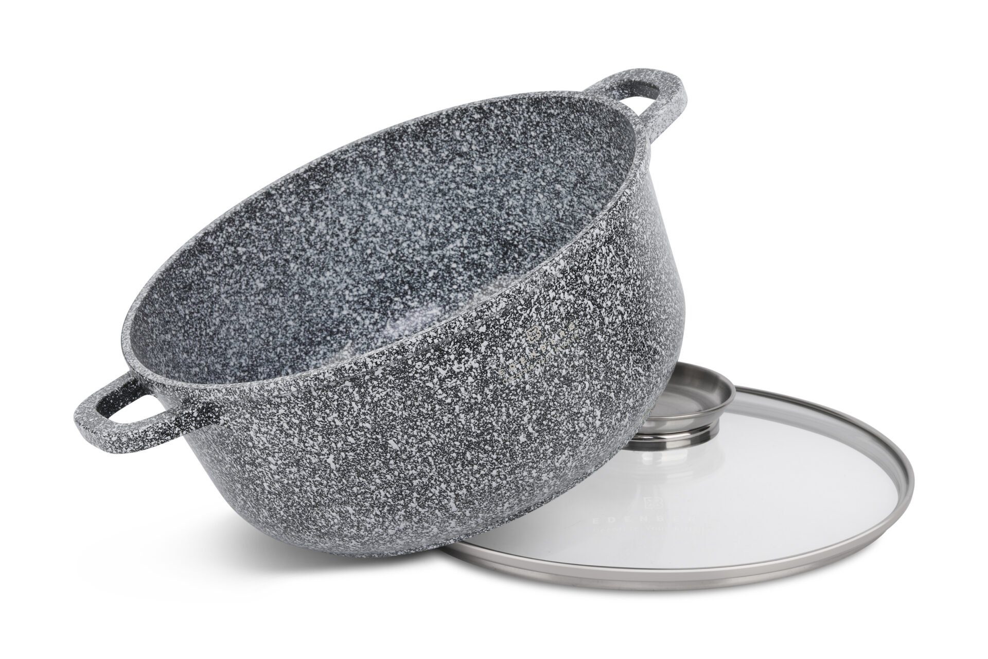 Edenberg Topf-Set Topfset, graue Töpfe, Pfanne, Kasserolle Keramik-Granit, Aluminium, Keramik (10-tlg., Zeitloses Design des Topfsets. Eine ideale Geschenkidee)