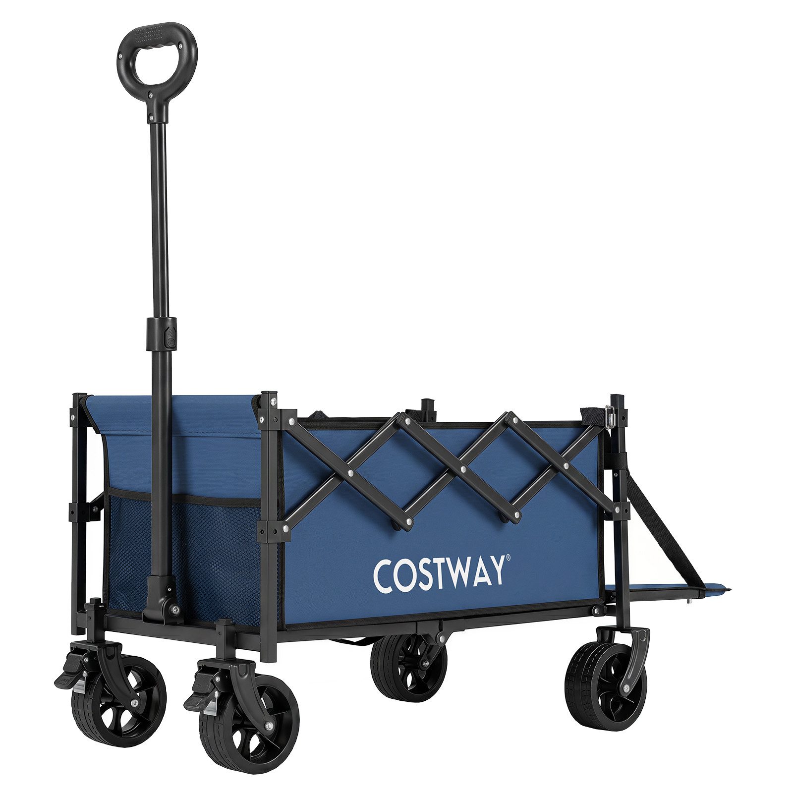 COSTWAY Bollerwagen, Mit verstellbarem Griff, geländegängigen Rädern & Bremse