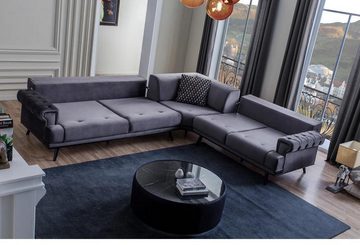 JVmoebel Ecksofa Exklusives Graues Ecksofa L-Form Designer Sofa Moderne, 1 Teile, Made in Europa