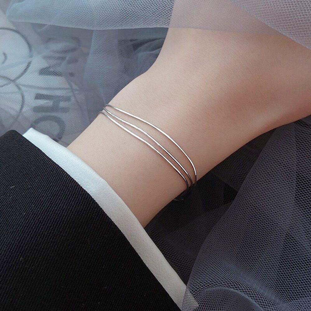 Color Design Silberarmband Armband aus 925 Silber CD-SMK-26, mehrreihige Armkette, Länge verstellbar inkl. Geschenkbeutel