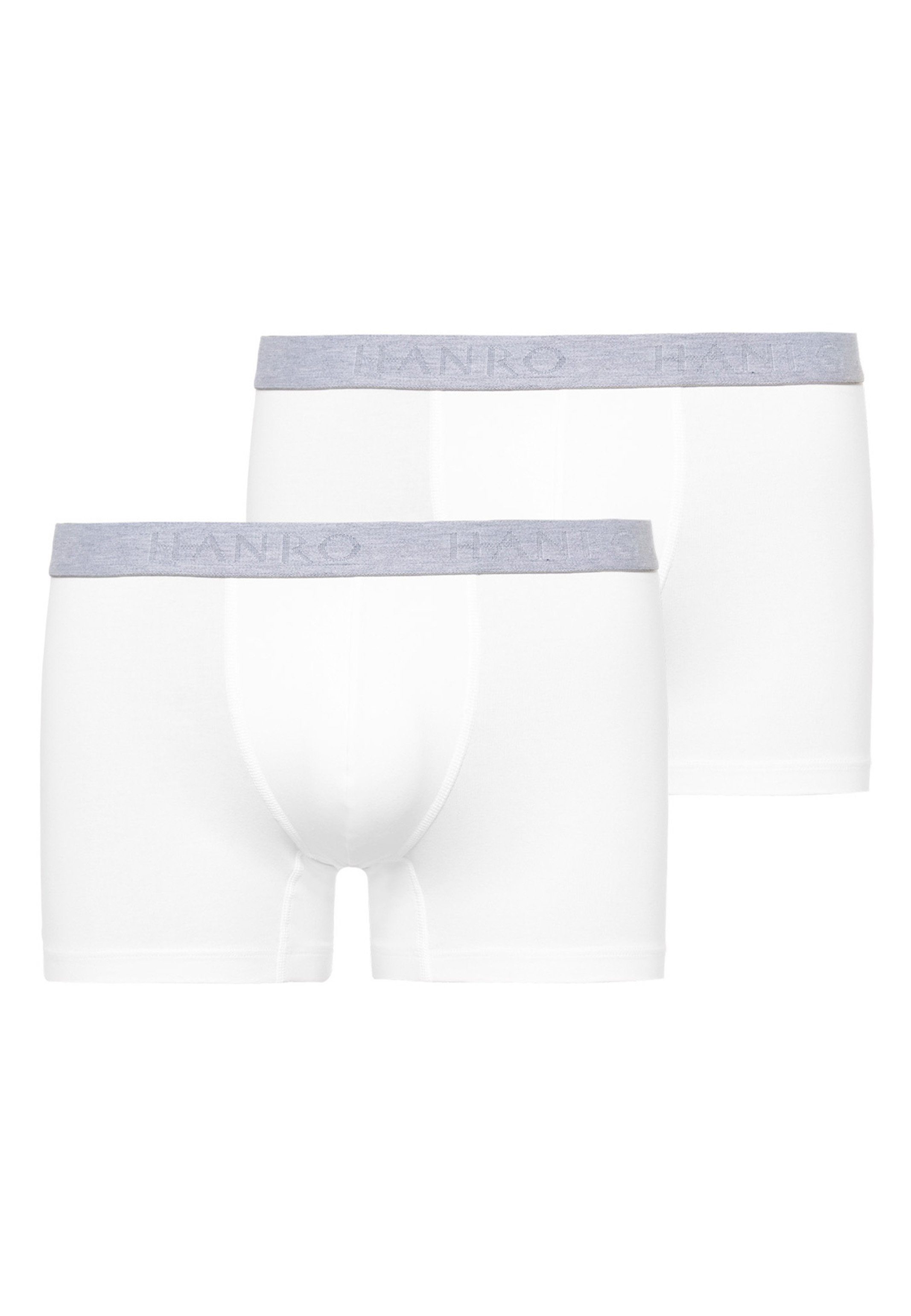 Short - Pant 2-St) Retro Boxer Eingriff Ohne - - (Spar-Set, / Baumwolle Essentials Hanro Weiß Retro 2er Cotton Pack