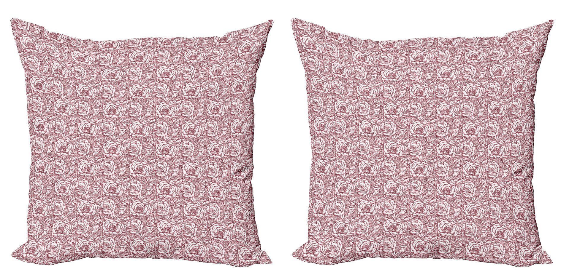 Kissenbezüge Modern Accent Doppelseitiger Digitaldruck, Abakuhaus (2 Stück), Rose Vintage Wedding Theme Floral